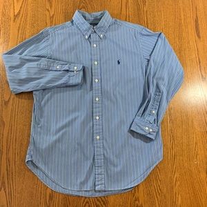 Ralph Lauren Dress Shirt Blue Striped 16 32/33